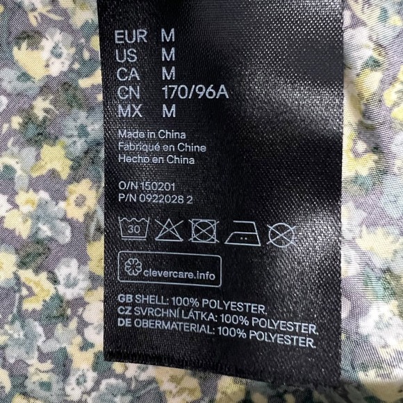 H&M Dress (M) Mini Balloon Sleeve Floral Keyhole-Back - Picture 11 of 11